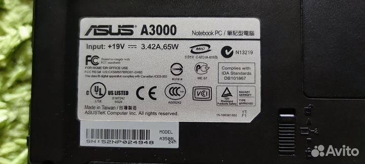 Ноутбук Asus A3000