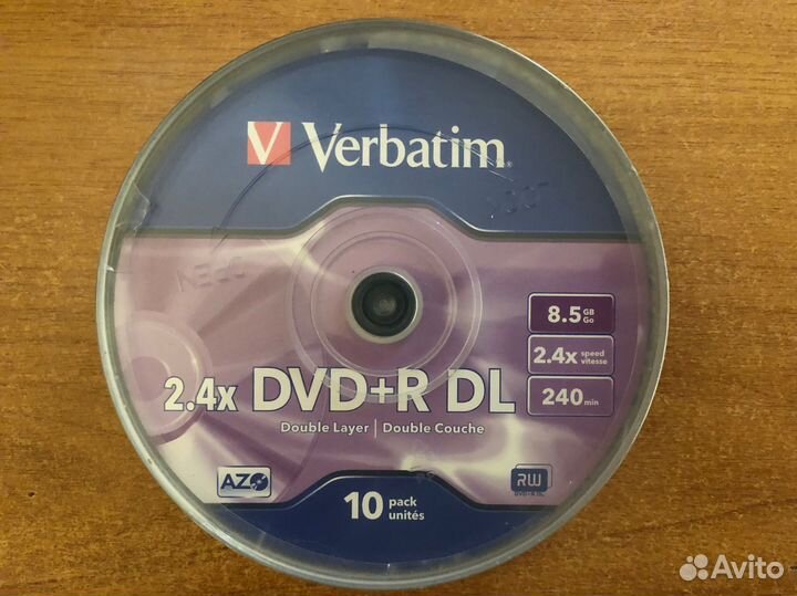 Болванки verbatim dvd r dl 8,5 gb 10 шт упаковка