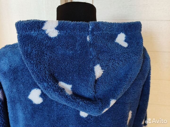 Халат женский тёплый, банный с капюшоном, р 46