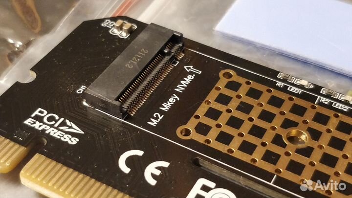 Переходник адаптер SSD M.2 (ключ M) - PCI-E 16x