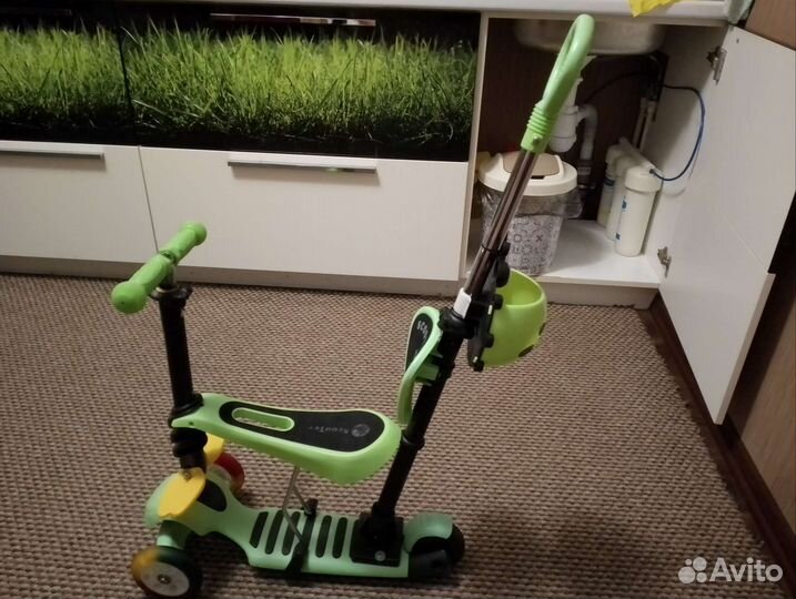 Самокат-трансформер Городской scooter 5в1,зеленый