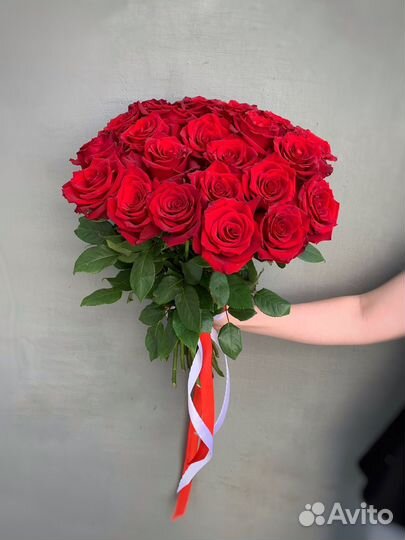 Премиум красные розы Эквадор. Доставка цветов