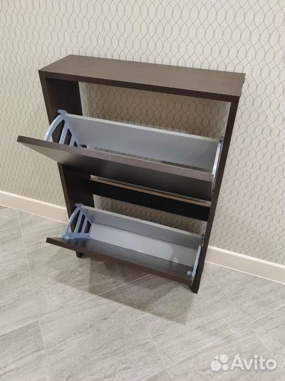 Обувница в прихожую белая, венге и бетон новая