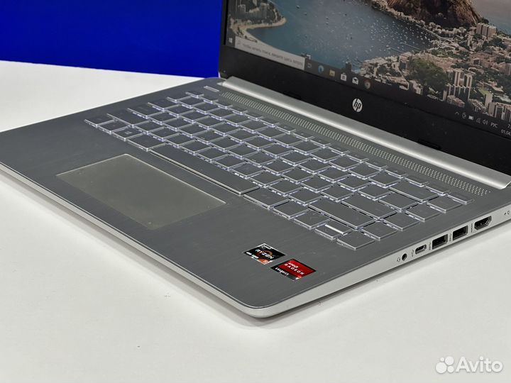 Мощный HP 14 IPS Ryzen 5 6 ядер 16G озу SSD512g