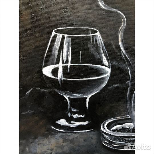 Картина маслом Подарок мужчине натюрморт 30х40см