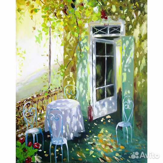 Картина с итальянским пейзажем. Живопись маслом