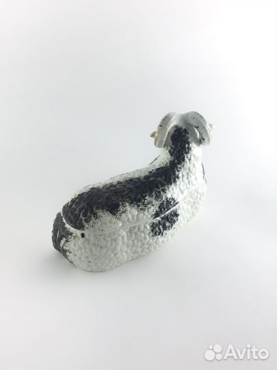 Фарфоровая масленка «Баран». Кузнецов. До 1917 г