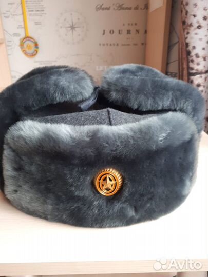 Шапка-ушанка из овчины меховая, размер 60