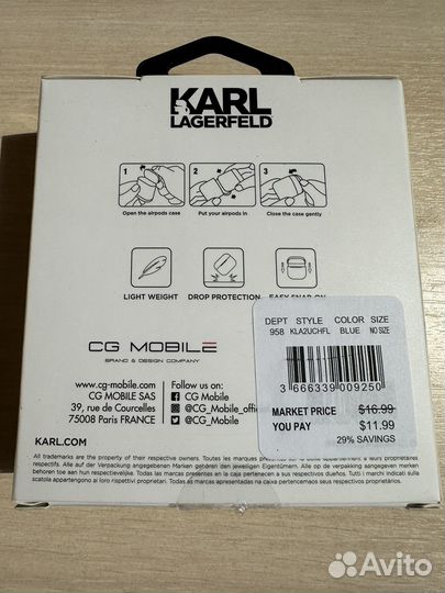 Чехол на airpods Karl Lagerfeld оригинал