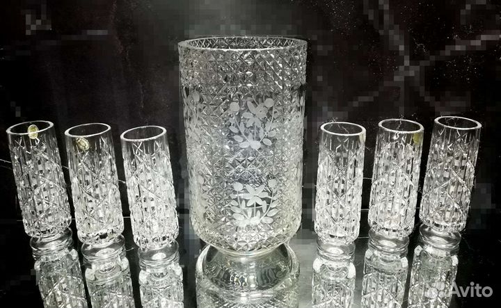 Ваза, фужеры хрусталь