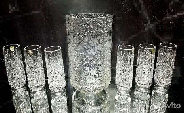 Ваза, фужеры хрусталь