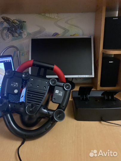 Игровой руль с педалями для игровых приставок
