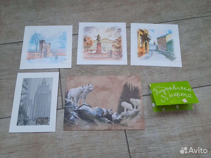 Открытки Санкт-Петербург, Москва, 8 Марта и др