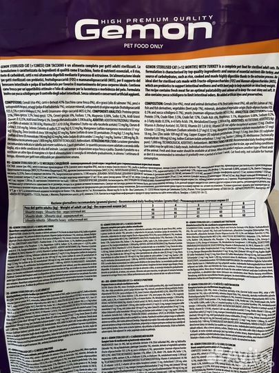 Корм для стерилизованных кошек gemon 7 кг
