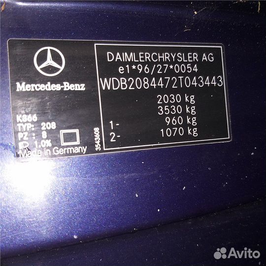 Разбор на запчасти Mercedes CLK W208