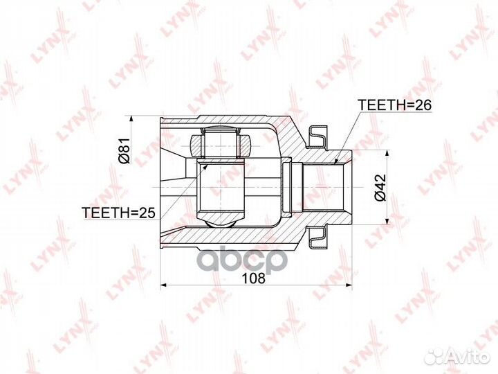 ШРУС внутренний R CI-3770 lynxauto