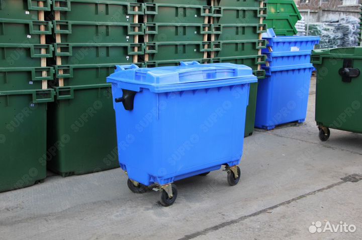 Пластиковый мусорный бак 660л Ш7046