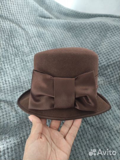 Шляпа коричневая фетровая
