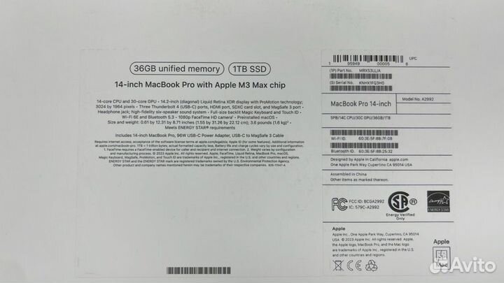 Macbook Pro 14 M3 Max 36/1 Черный