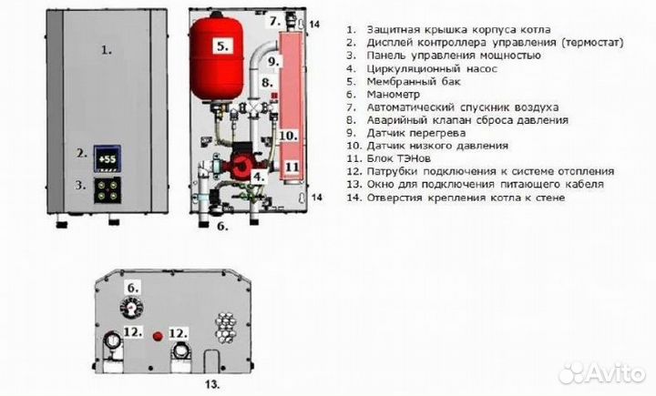 Электрический котел 6-9-12 кВт с Wi-Fi и Янд.Алиса