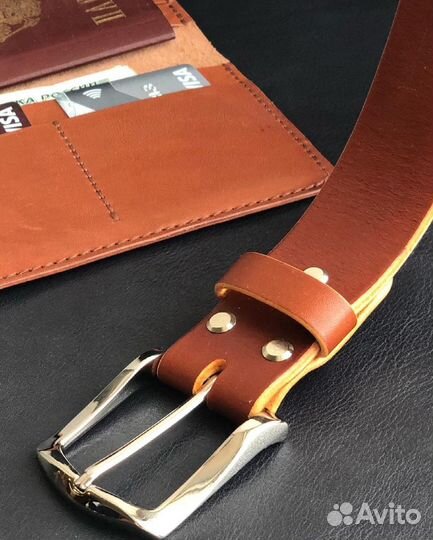 Мужской кожаный ремень ручной работы