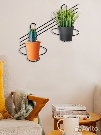 Подцветочник на 2 цветка, черный (7,5*38,5см). алт