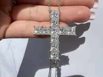 Крест бриллиант муассанит принцесса 10карат