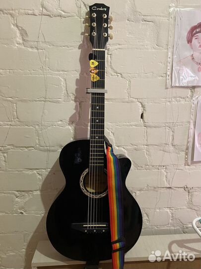 Акустическая гитара Соwboy медиаторы+ каподастр