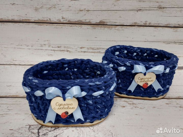 Вязаные корзинки