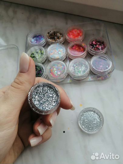 Набор блёсток.Блёстки для дизайна ногтей.Глиттер