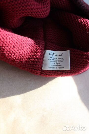 Шапка бордовая (шерсть/альпака) la Planda