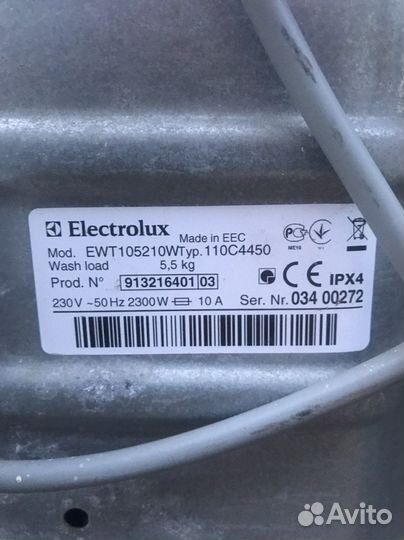 Стиральная машина electrolux ewt 105210w