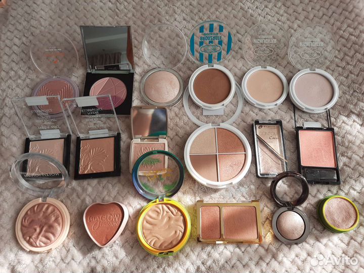 Хайлайтеры, румяна, бронзер