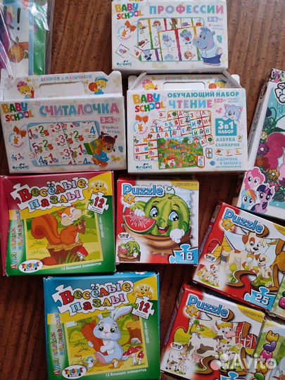 Пазлы для малышей, 9, 16, 24 элемента