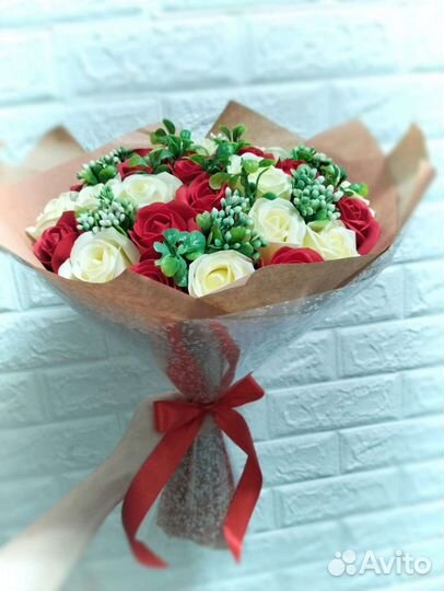 Букет из мыльных роз