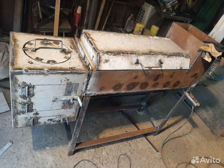 Мангал с печью под казан