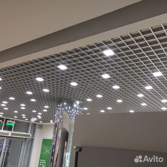 Светильник для потолков грильято 7W 100x100x37мм