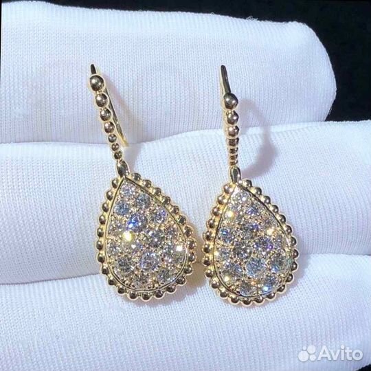 Серьги Boucheron золото, бриллианты 2,50 ct