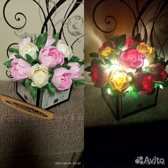 Ростовые цветы, светильники ручной работы