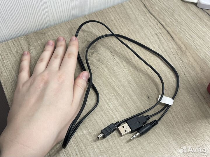 Кабель питания USB AM+jack3,5-AM mini, длина 0,5м