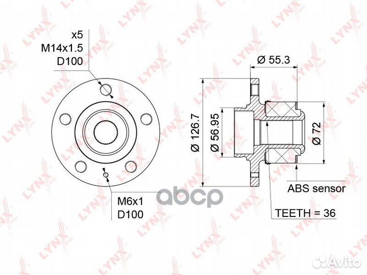 WH-1197 Ступица lynxauto WH-1197 lynxauto
