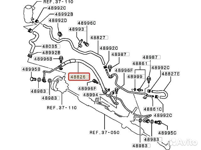 Шланг высокого давления гур Lancer Outlander