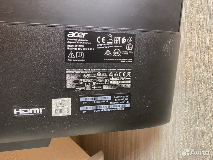 Моноблок Acer Aspire C22-963