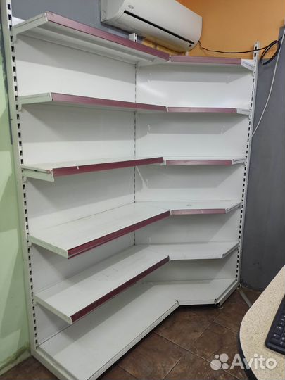 Стеллажи металлические, холодильная витрина