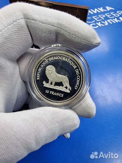 Серебряная монета 10 Francs Congo