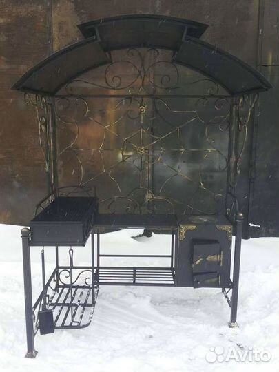 Кованый мангал с печкой