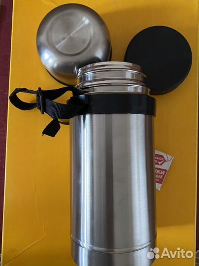 Новый термос с широким горлом из нержавейки