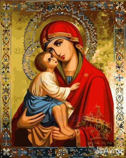 Картина по номерам 40x50 Донская икона Божией Мате