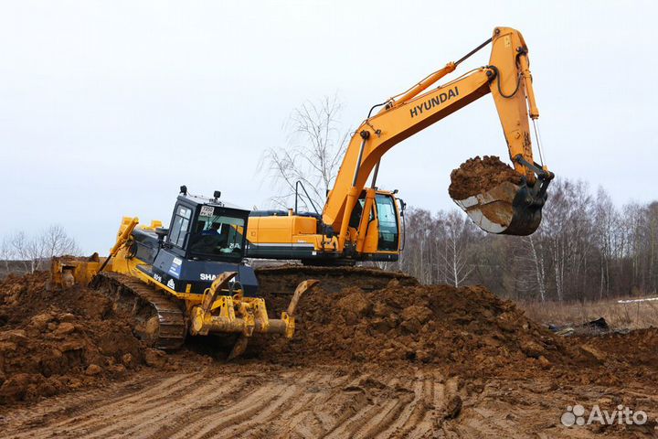 Аренда экскаватора гусеничного с гидромолотом