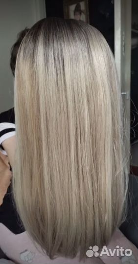 Парик блонд / русый с челкой новый